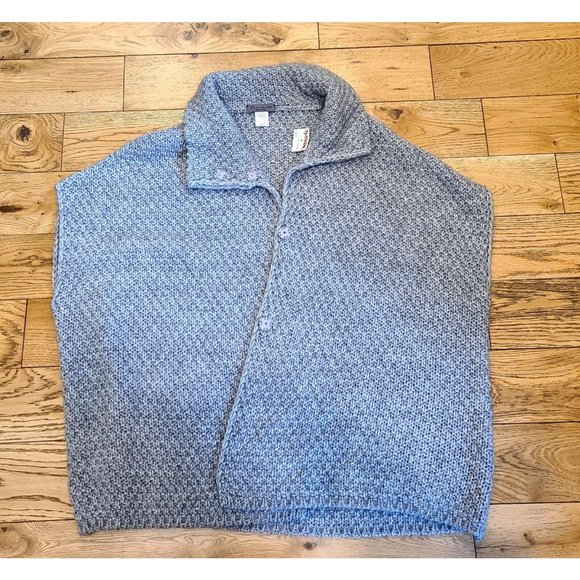 Elsamanda Sleeveless Chunky Knit Cardigan Sweater Wool Alpaca Gray One Size - Picture 10 of 11